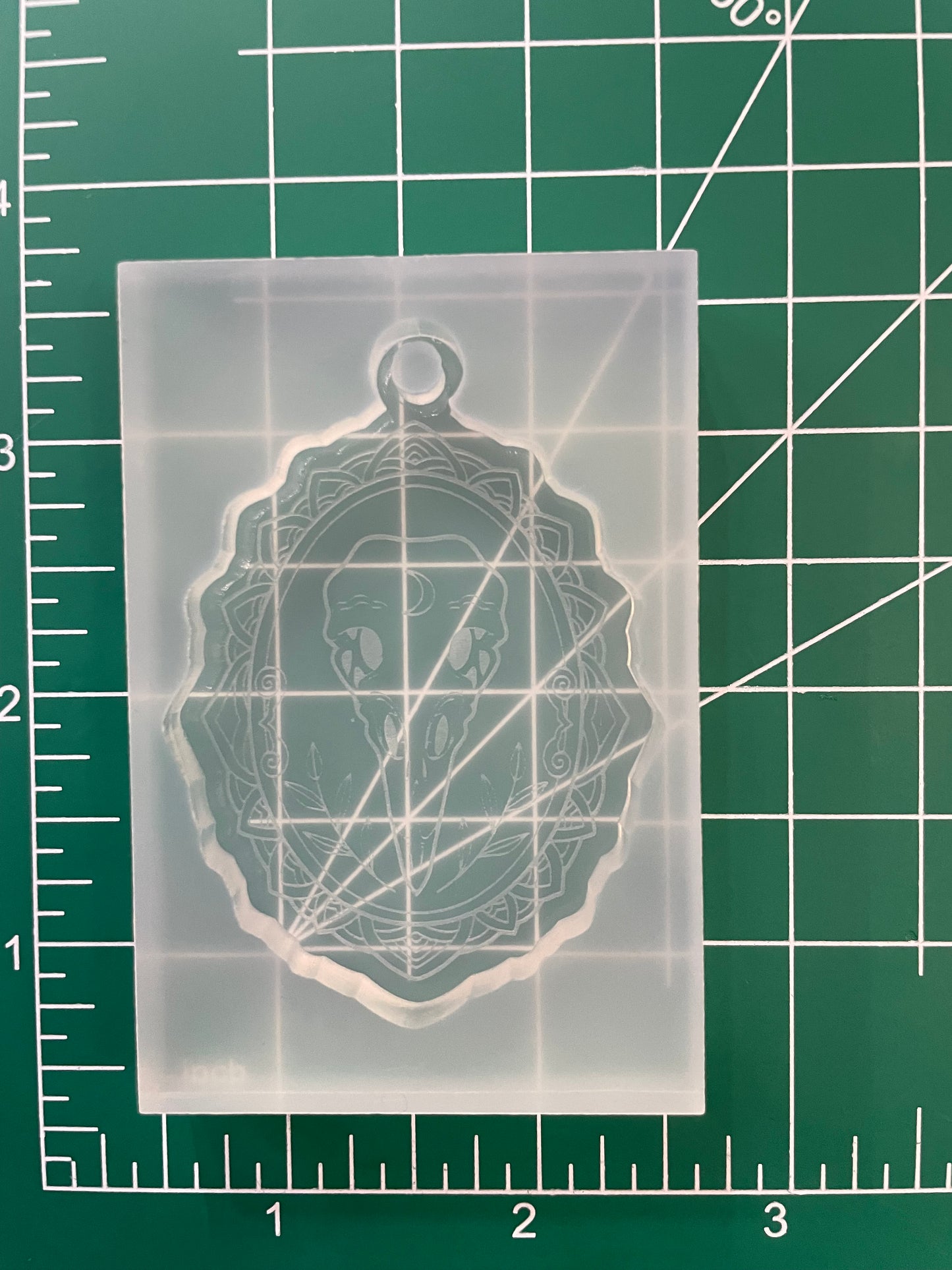 Raven Skull Keychain Mold