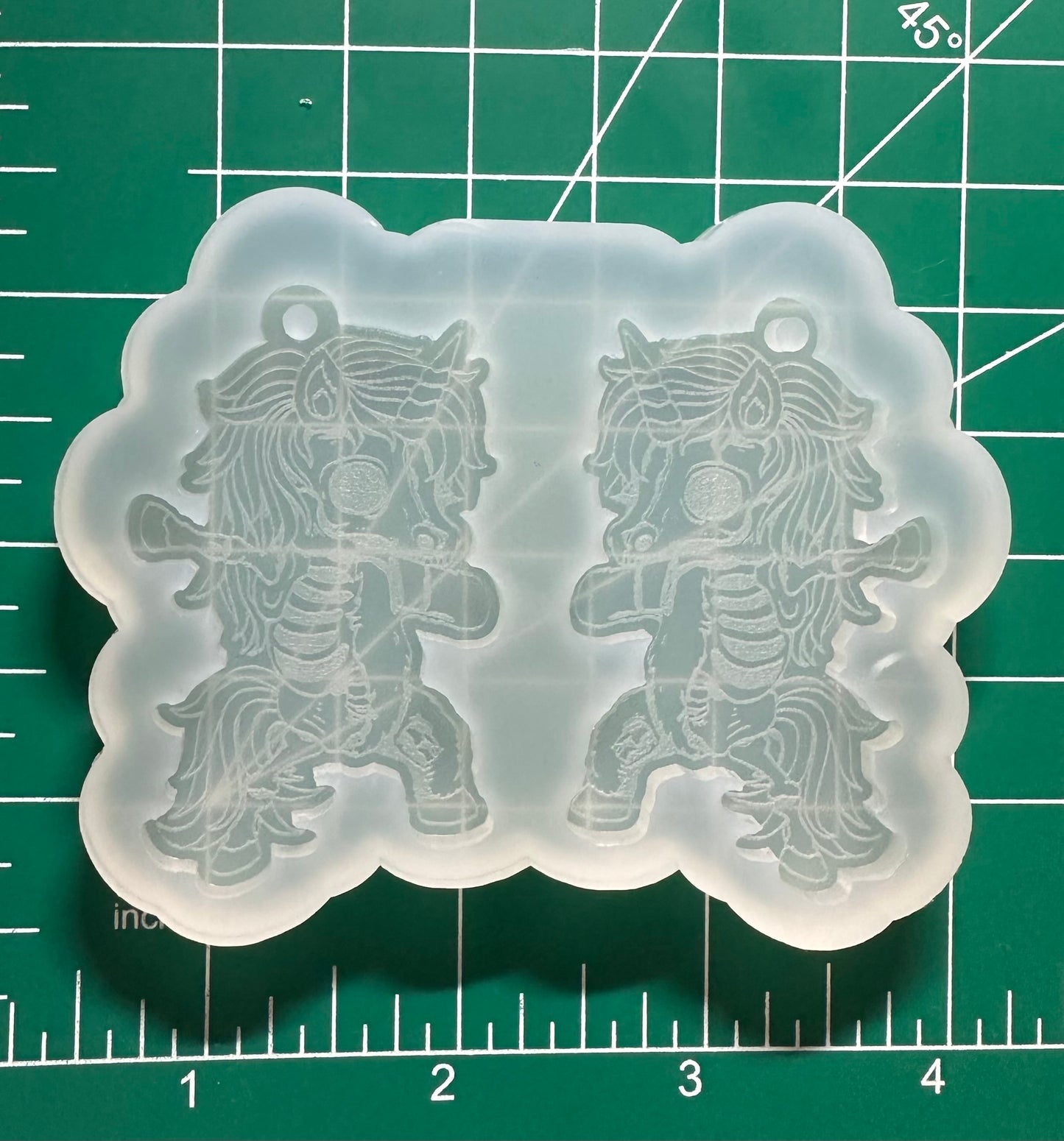 Dancing Skelly Unicorn Earrings Mold