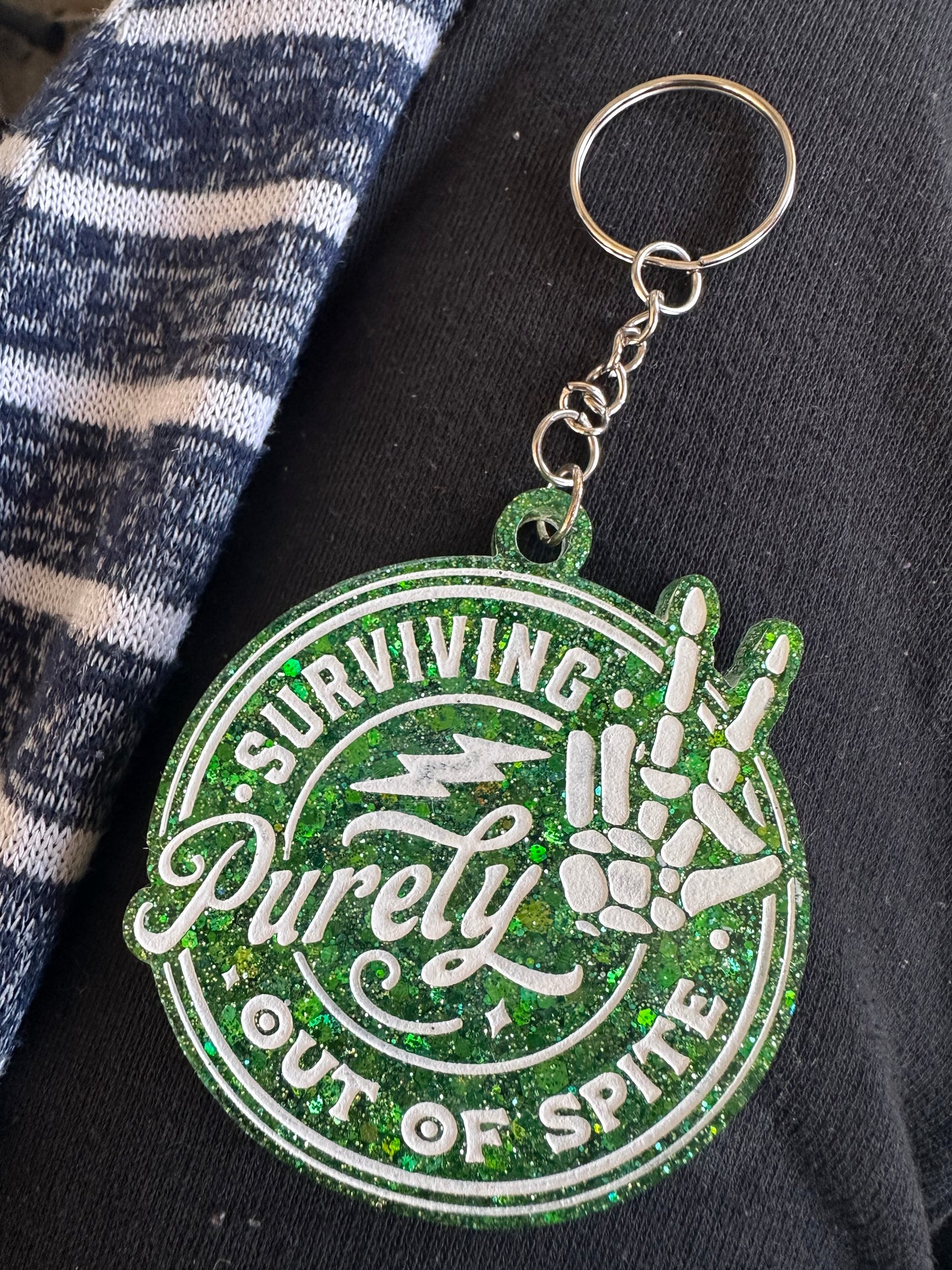 ‘Surviving Purely Out of Spite’ Keychain