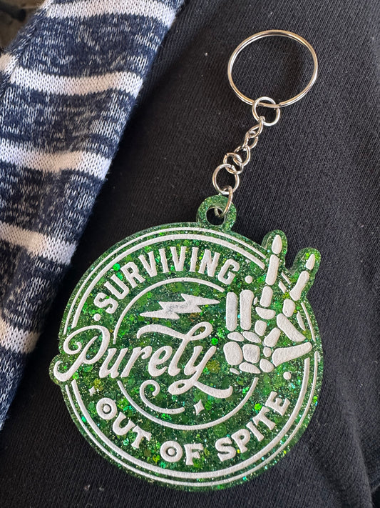‘Surviving Purely Out of Spite’ Keychain