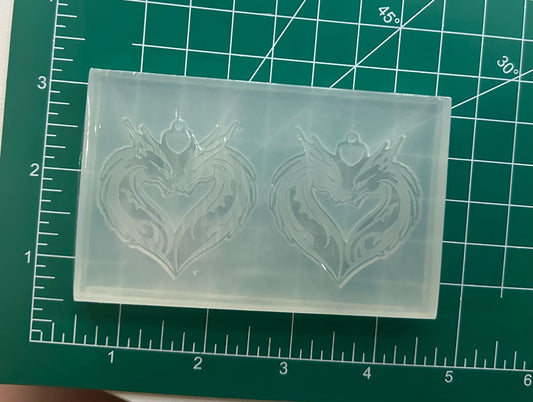 Twin Dragon Lovers Earrings Mold