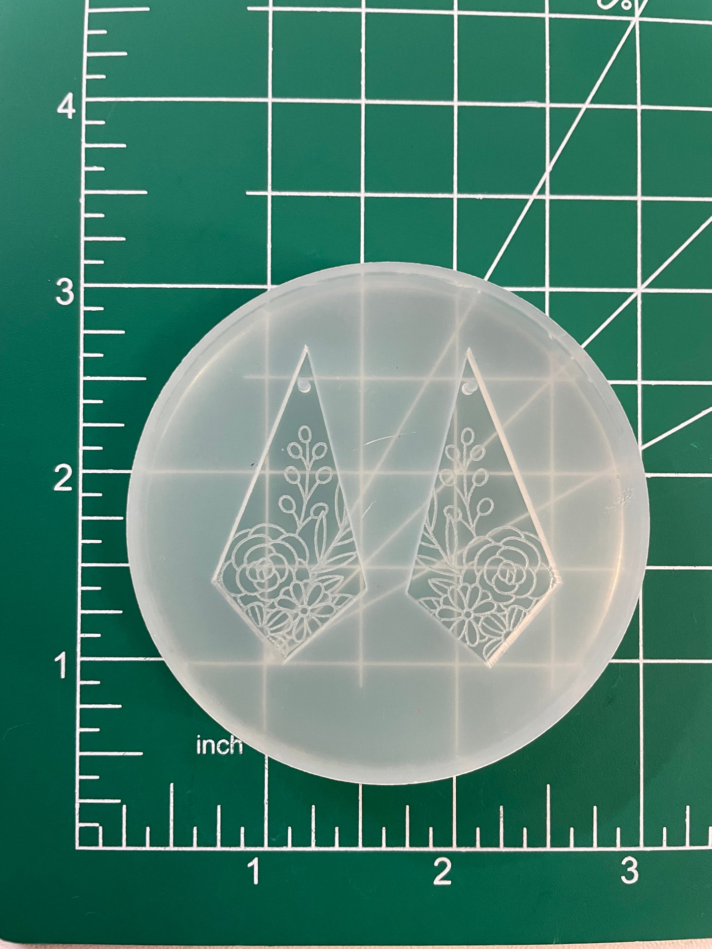 Floral Triangular Teardrop Earrings Mold