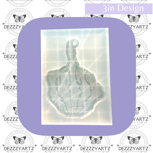 Skeleton Middle Finger Keychain Mold