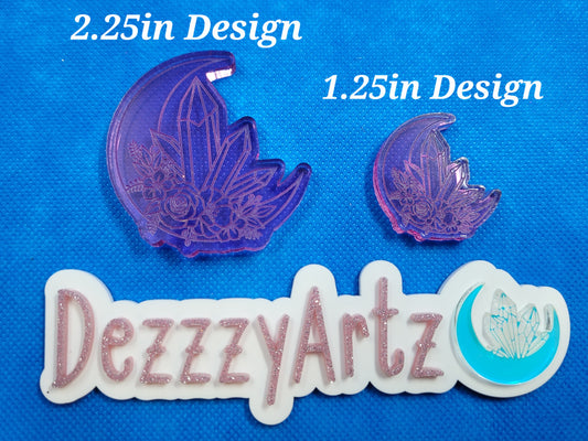 Crescent Moon w/ Crystals/Flower Mold
