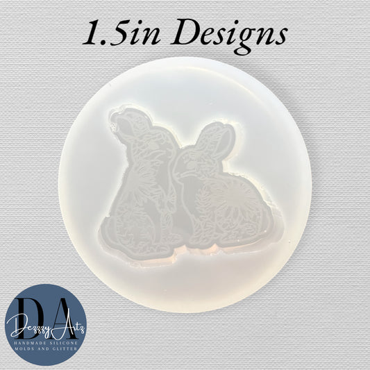 Floral Bunnies Silicone Mold