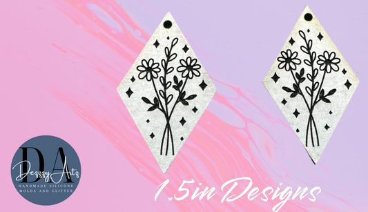 Abstract Celestial Floral Earrings (design 2) Silicone Mold