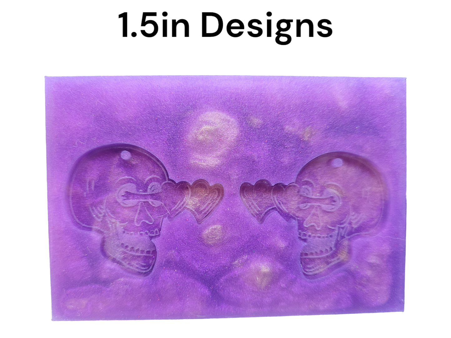 Heart Eyed Skeletons Earrings Silicone Mold