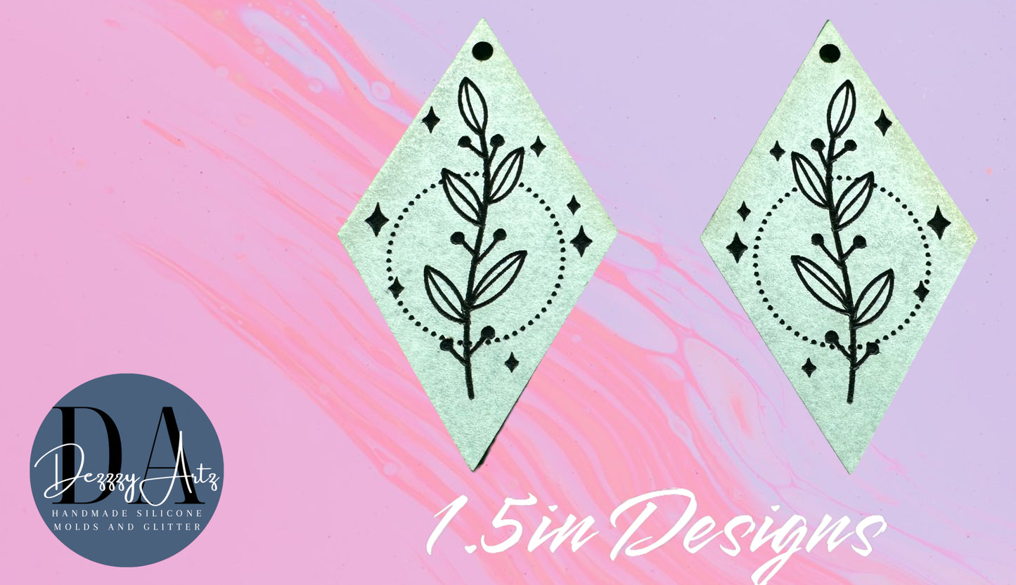 Abstract Floral Bud Earrings Silicone Mold