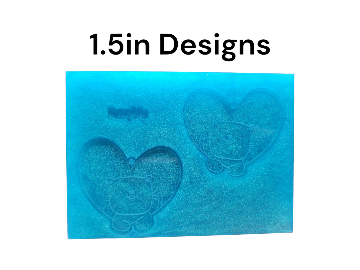 Kitty Heart Shaped Earrings Silicone Mold