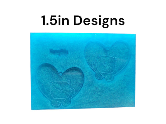 Kitty Heart Shaped Earrings Silicone Mold