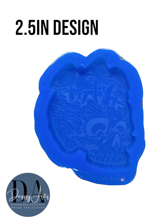 Trippy Mush Skull Silicone Mold